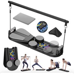 Pilates Reformer, Foldable Pilates Board, 7-in-1 Multi-Function Pilates Equipmen