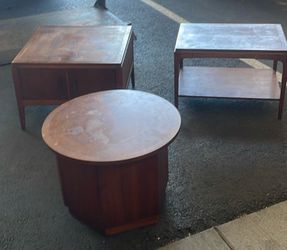 Lane Modern Wood Side Table Set - 3 Pieces
