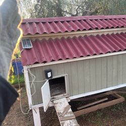 Chicken Coop Large 4 ft tall with almost 2 ft long beams 9 feet l