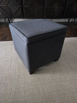 Gray storage ottoman