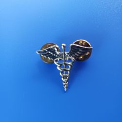 Caduceus Medical Symbol Pin