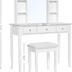 VASAGLE Vanity Set – Makeup Dressing Table with Mirror