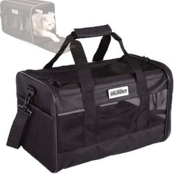 Soft Pet Carrier for Small Cats and Dogs with 3 Doors and Shoulder Strap, Portable Folding Puppy Carrier Airline Approved with Washable Removable Mat 