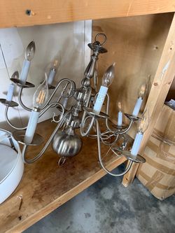 Brushed Nickel Multi-Arm Candelabra Chandelier
