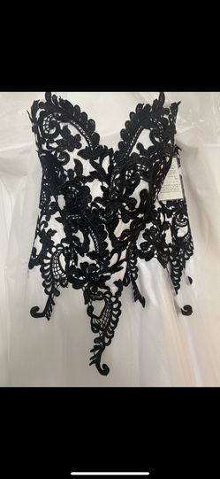 Black and white wedding dress