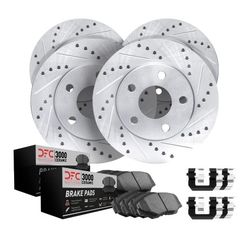 Audi A4 S4 S5 S6 S7 S8 Drill Slot Rotors Plus Performance Low Dust Pads And Hardware FRONT AND REAR