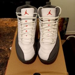 Jordan 12 Size 11 Grey And White