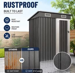 New 3x5ft dark grey metal storage shed