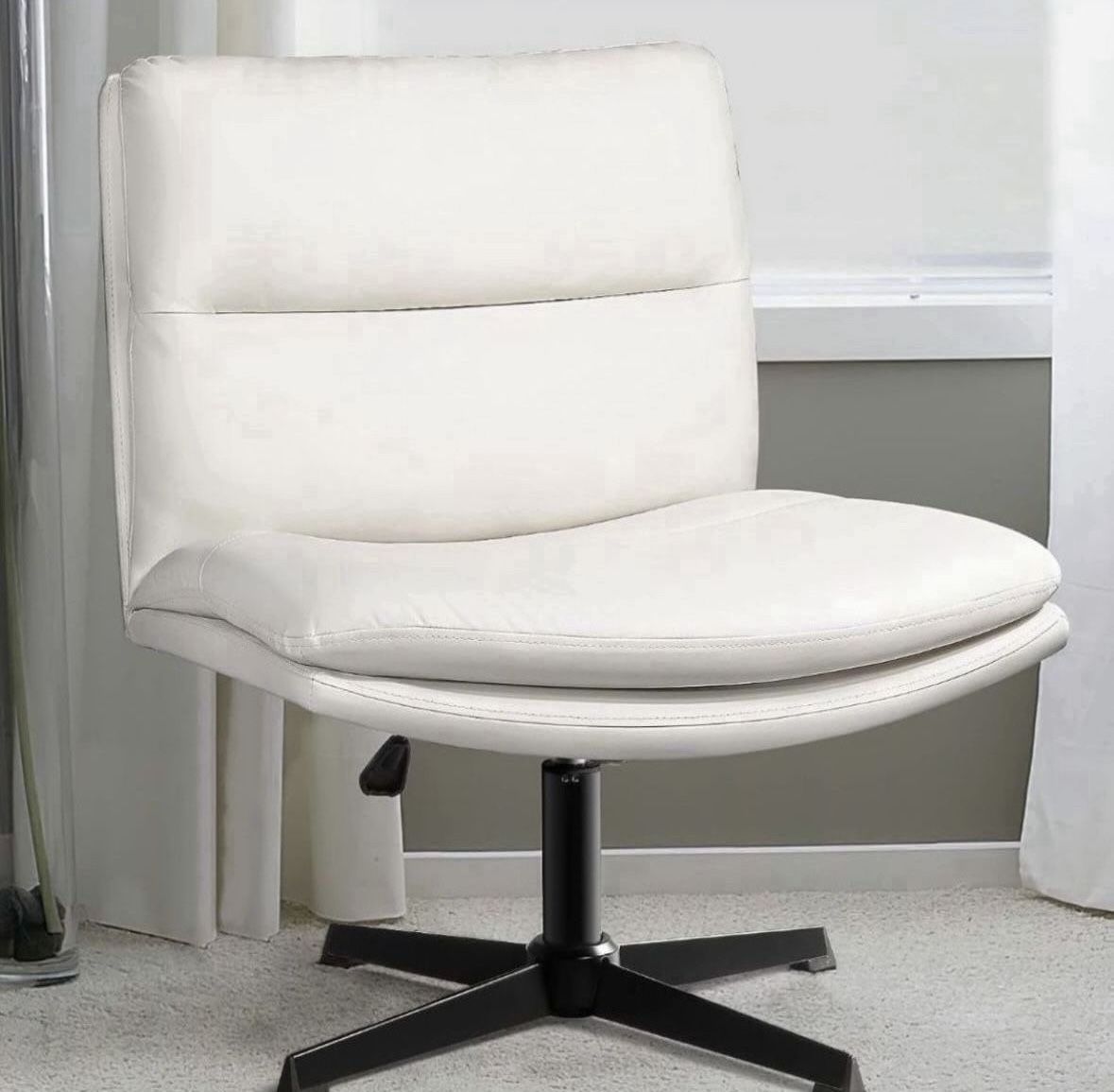 White Armless Swivel Chair