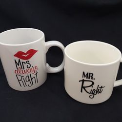Mrs. Always Right & Mr. Right Mugs