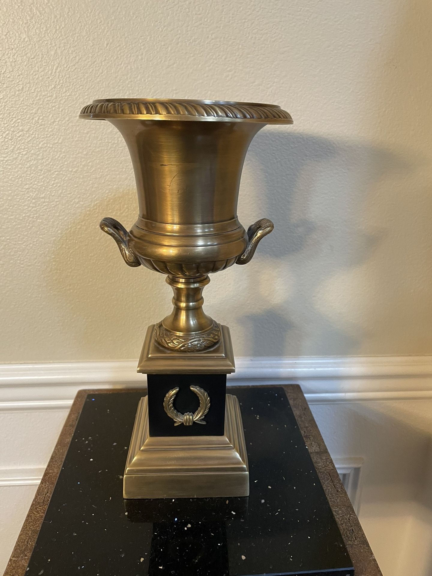 Empire Design Brass Vase Medici - Style Urn 13”T