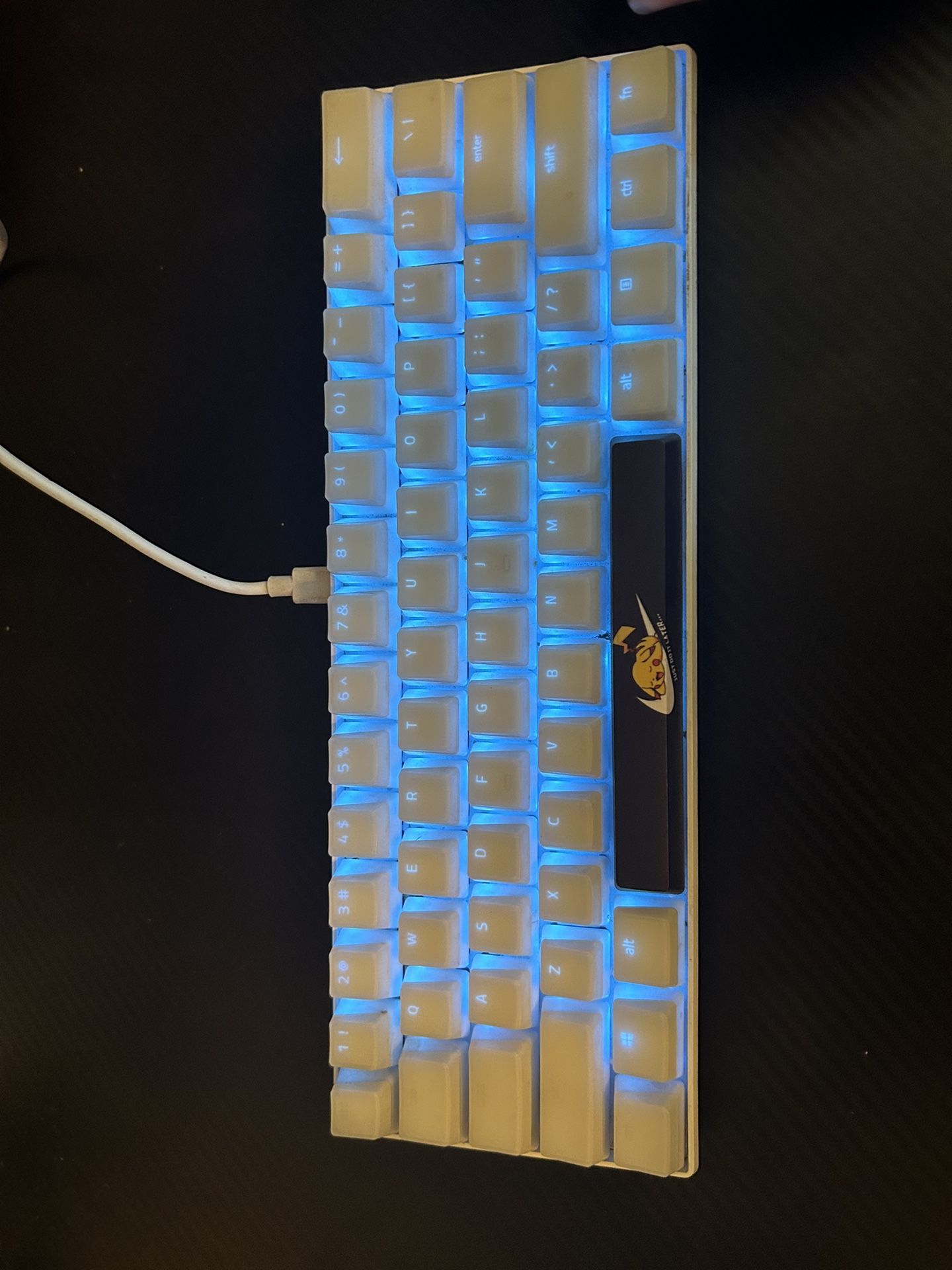 RK royal kludge 60% mechanical keyboard with custom Razor Keycaps and Custom painted Space bar