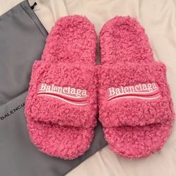 Balenciaga Furry Pink Sandals ( Read Description)