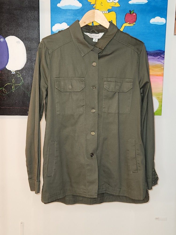Olive Green Button Down Shirt/jacket