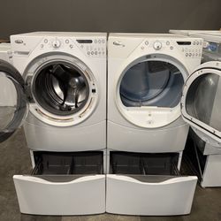 WHIRLPOOL XL CAPACITY WASHER DRYER ELECTRIC SET 