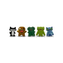 Small Fuggler 5-Pack Bundle 2.5" Mini Figures Fox Leopard Green Blue