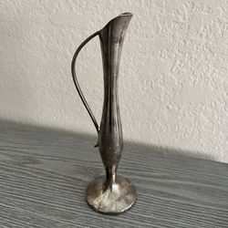 Vintage Silver Plated Flower Vase Bud Vase MCM Art Deco