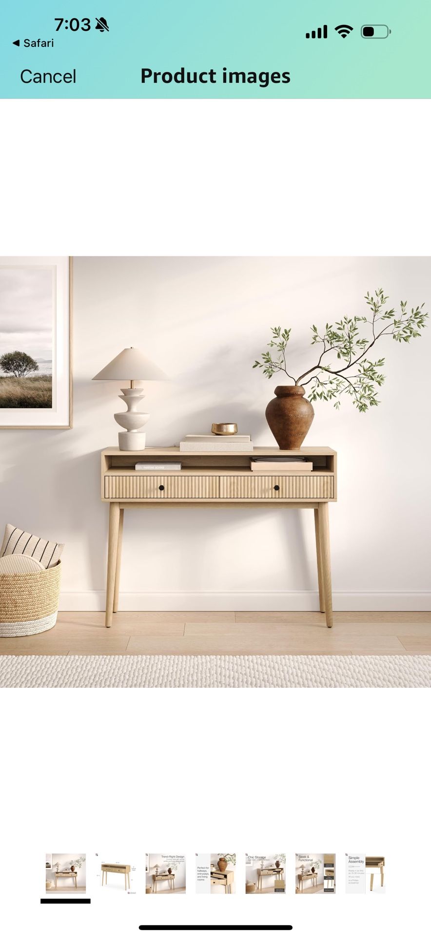 Stead Fluted Console Table (BRAND NEW) 