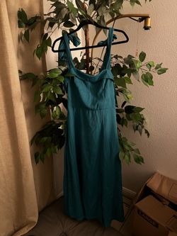 New Teal Tie-Shoulder Midi Dress – Medium