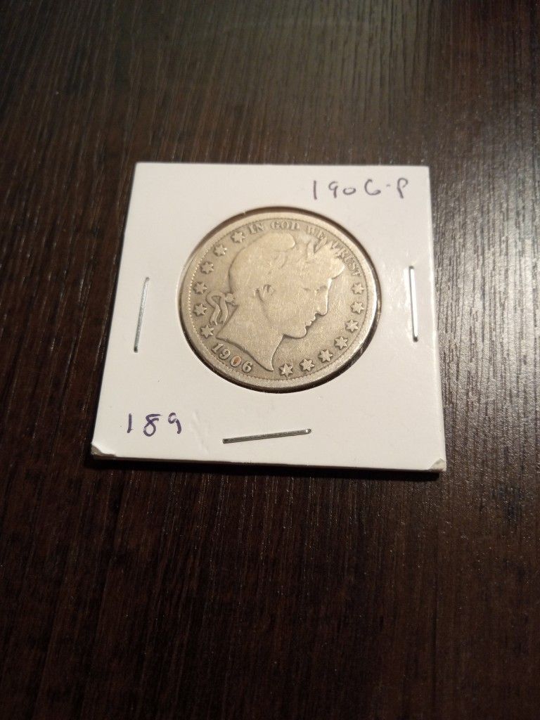 1906 P Barber Half Dollar Circulated