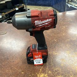 Milwaukee 1/2” high torque impact wrench w/ 5.0 ah battery