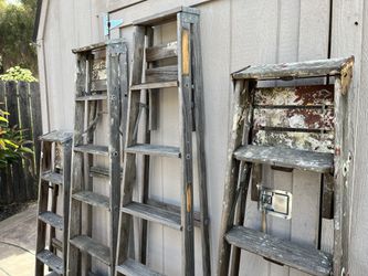 Vintage Wooden Display Ladders
