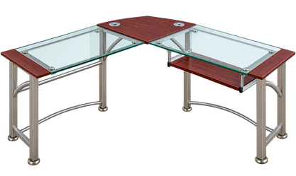 Glass L-shaped desk / Home office