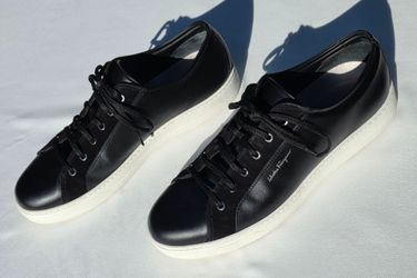 Ferragamo Premium Sneakers Mens 11 Black Leather + Suede