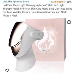 Led Face Mask Light Therapy, Aphrona® Halo Led Light Therapy Facial and Neck Skin Care Mask