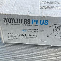 More Than 10 New in Box Rayon Lighting 4" Builders Plus LED Commercial Downlight. Model number: RBC4-LS15-UNV-FN