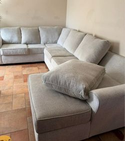Gray large sectional sofa