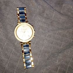 MICHAEL KORS NWT blue and gold MK6238 Parker 3 Chronograph Watch