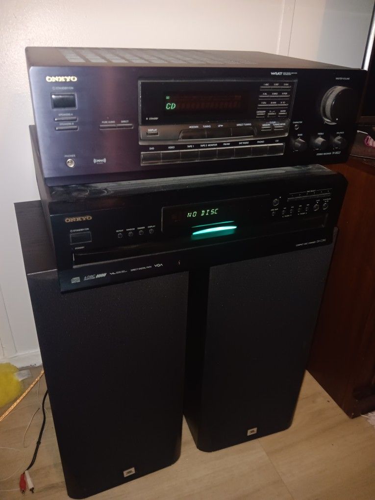 Onkyo Receiver, CD Changer And Speakers