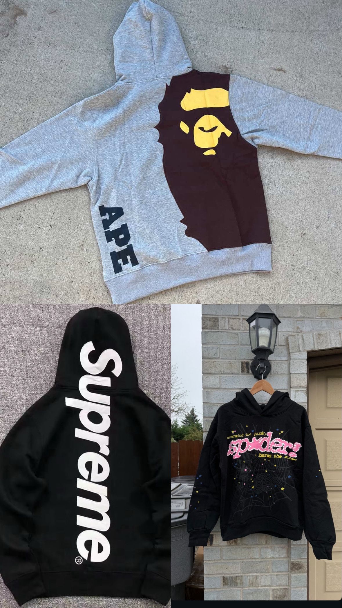 Bape Supreme Spider Hoodies