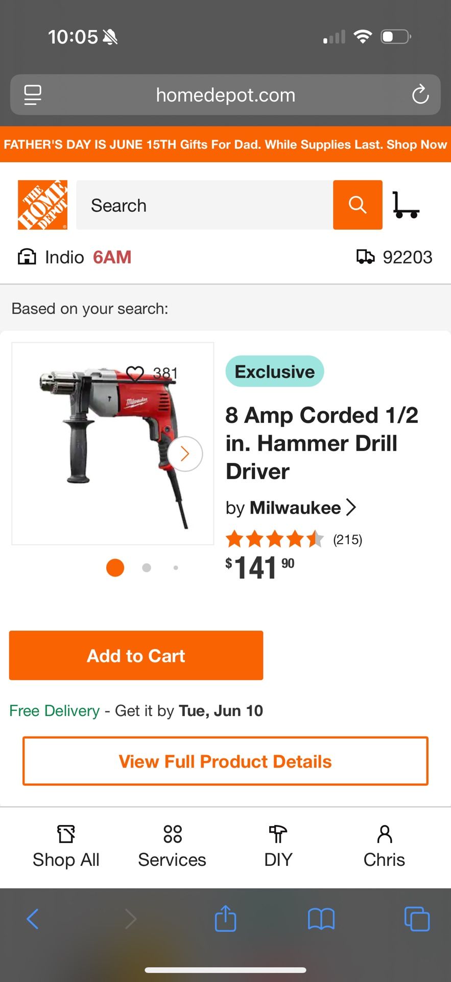 Milwaukee Hammer Drill