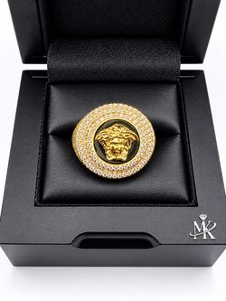 Gold Over 925 Sterling Silver 5.30CTW MOISSANITE Medusa Head Men’s Ring Size 11