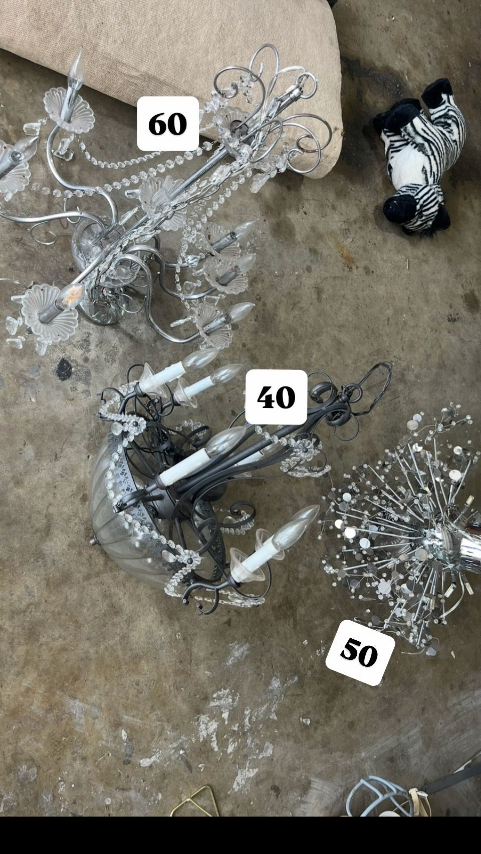 Chandeliers, they need to be clean.