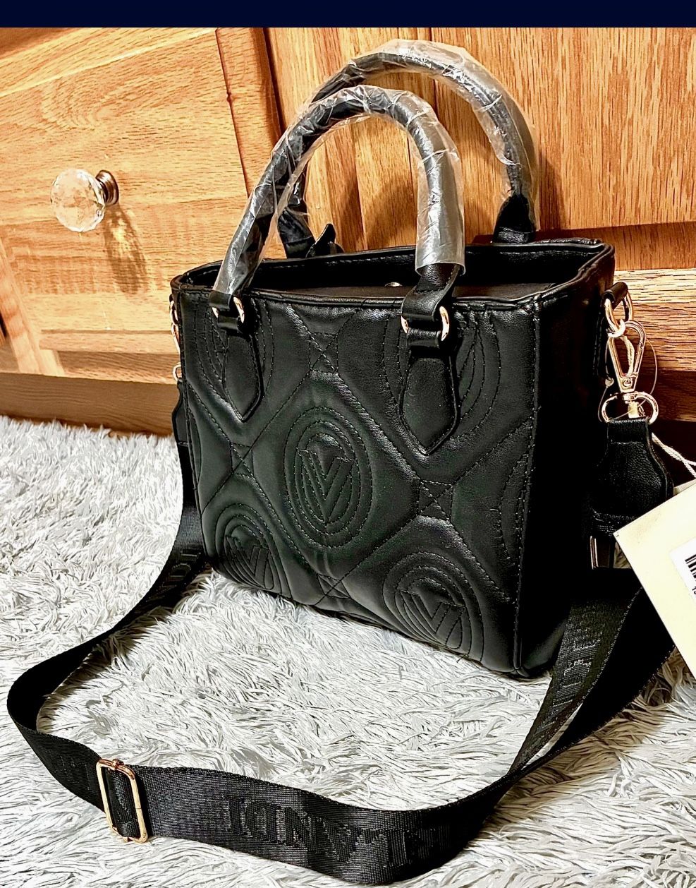 Original, Brand New Valentino Orlandi Black Quilted Top Handle Bag. Brand new. Never used with tags