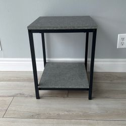 Gray Metal And Stone-Look Night Table/End Table (3)