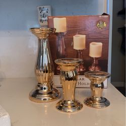 Pillar Candle Holder - Rose Gold