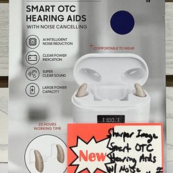 Sharper Image Smart OTC Hearing Aids W/ Noise Cancelling New 