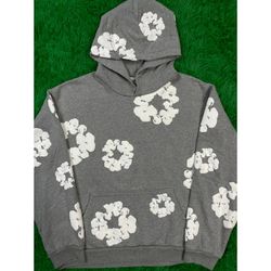 Men’s Grey Denim Tears Hoodie Size Medium