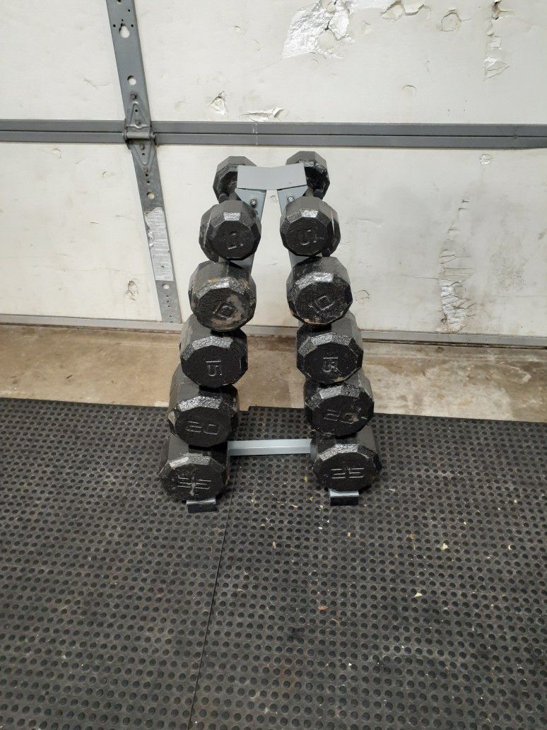 5-25 Dumbbells And Rack