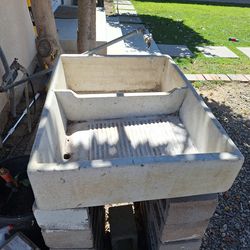 Lavadero de cemento blanco tipo granito