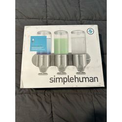 BRAND NEW NEW Simplehuman Triple Wall-Mount Shower Soap/Shampoo Dispenser Model BT1029