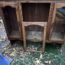 Both Curio Cabinet One Window Panel Came Off 
