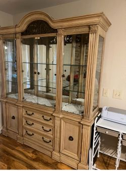 Solid wood china hutch