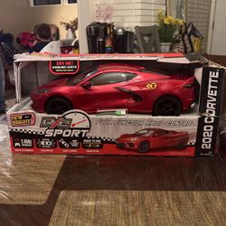 Bright 1:8 (22”) R/C Full Functions USB Show Case Sport Car - Corvette C8 Torch Red