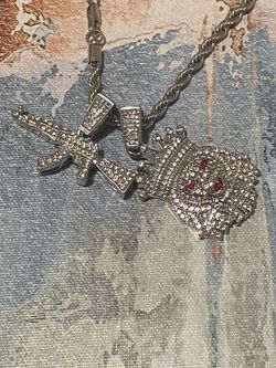 Iced Out Pendant Rope Chain Necklace