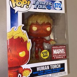 Fantastic Four Human Torch Funko Pop! Marvel Collector Corps Exclusive #572